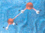 Représentation de la liaison hydrogène entre deux molécules polaires d'eau